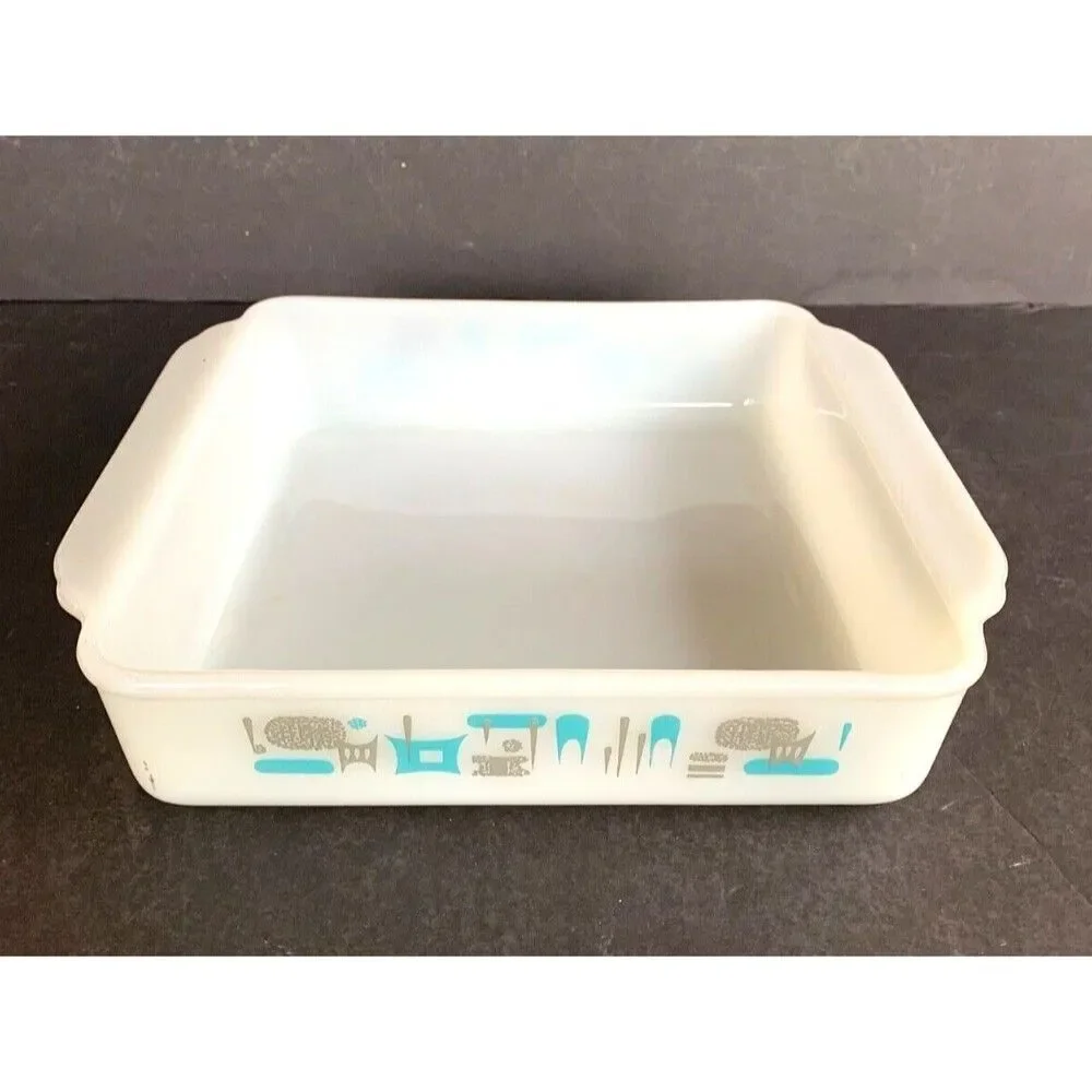 Anchor Hocking Vintage Fire King Baking Dish Atomic Blue Heaven 10